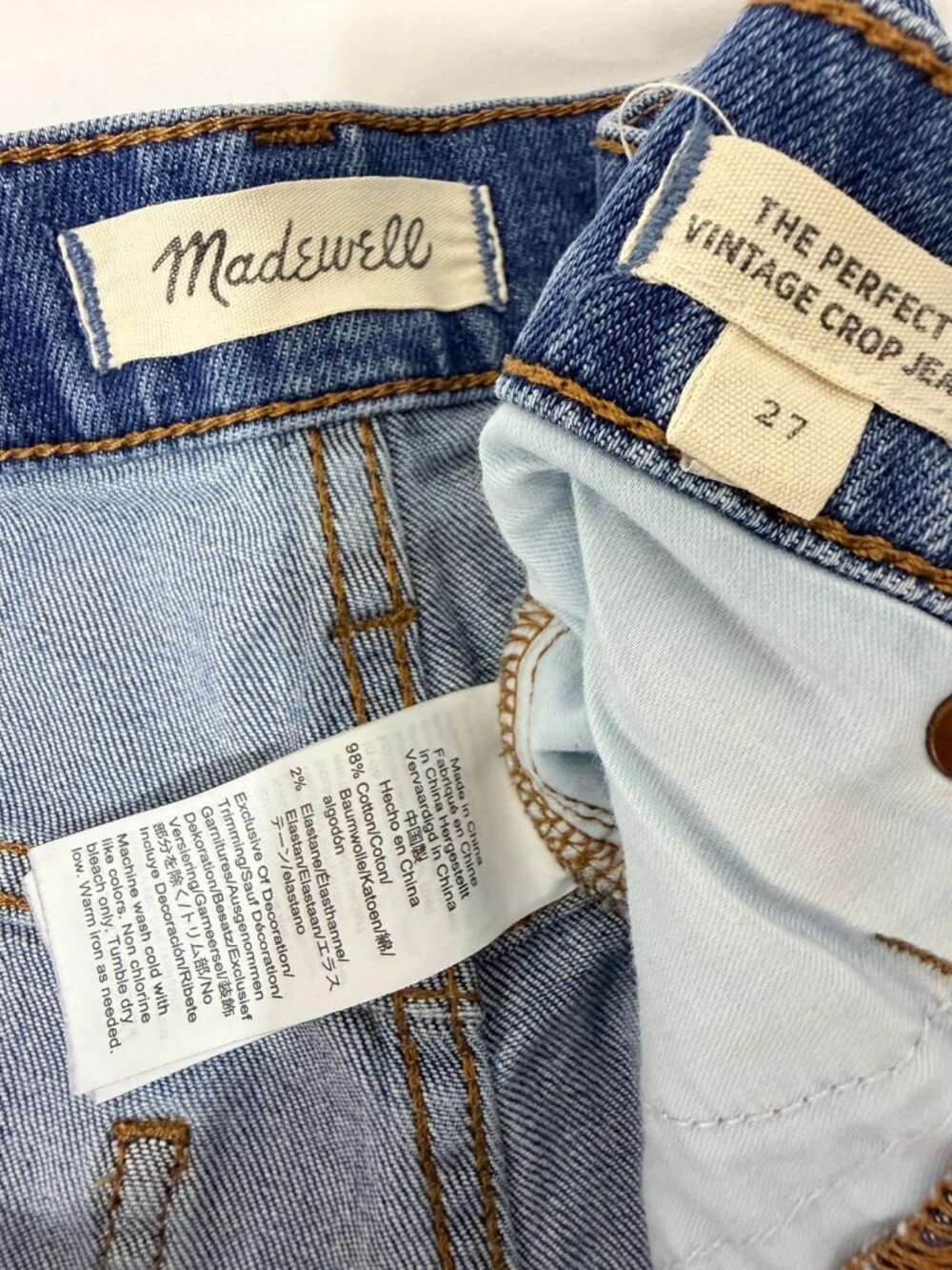 Madewell The Perfect Vintage Crop Jeans Women's Size 27 High Rise Straight - Picture 4 of 15